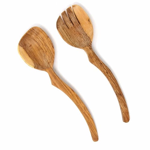 Curved Olive Wood Serving Set