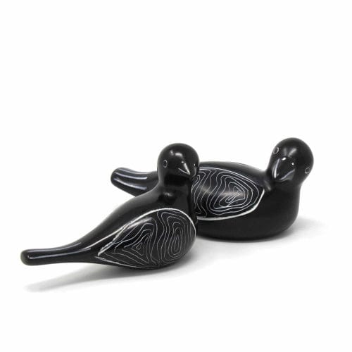 Soapstone Black Birds - Set of 2