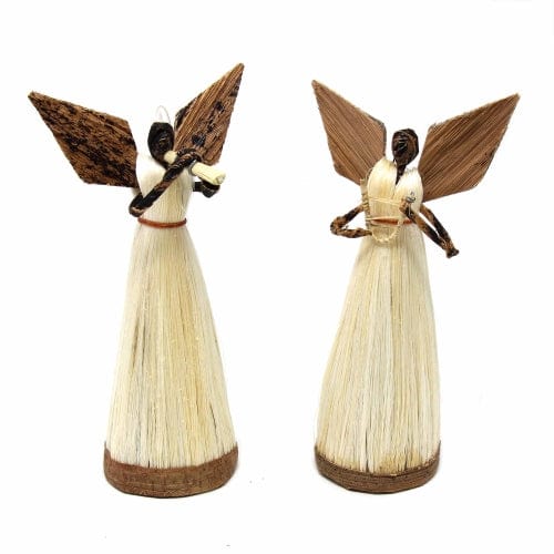 Standing Sisal Angels - Set of 2 - Music Instruments