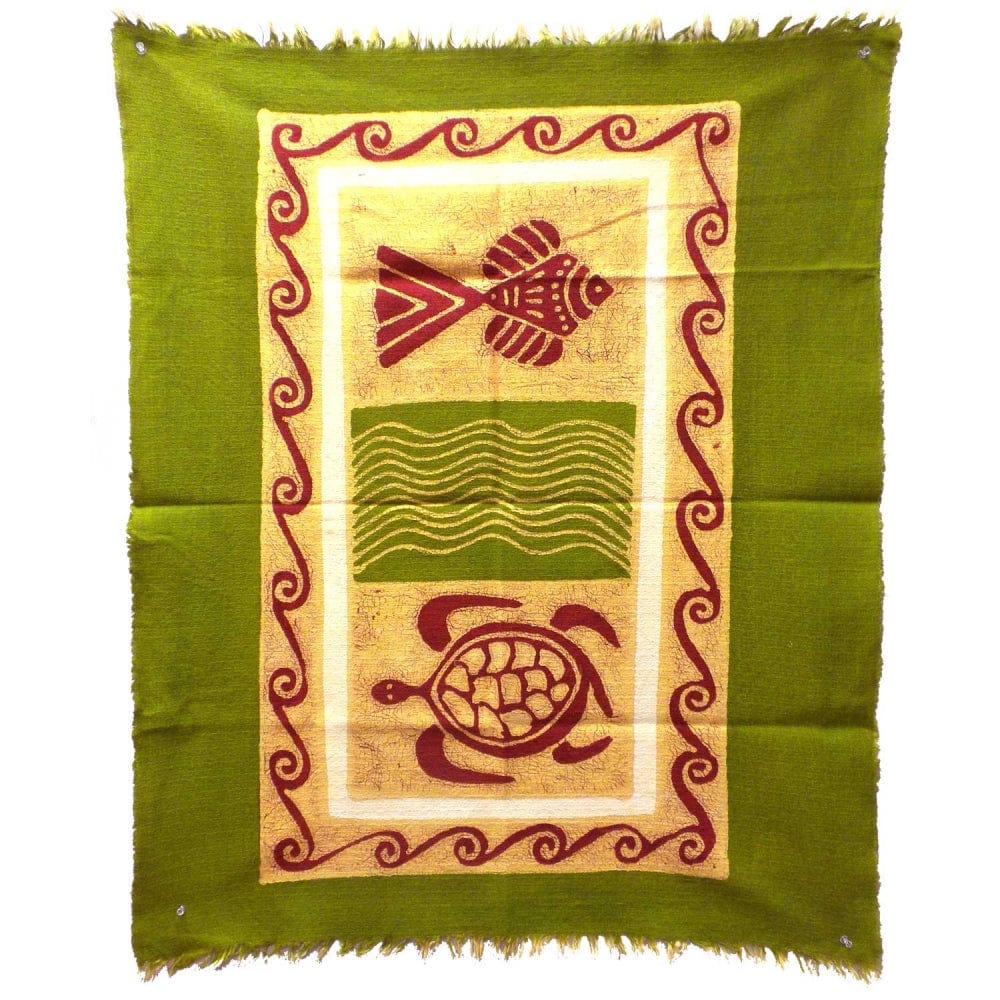 Sea Life Batik - Green/Yellow/Red