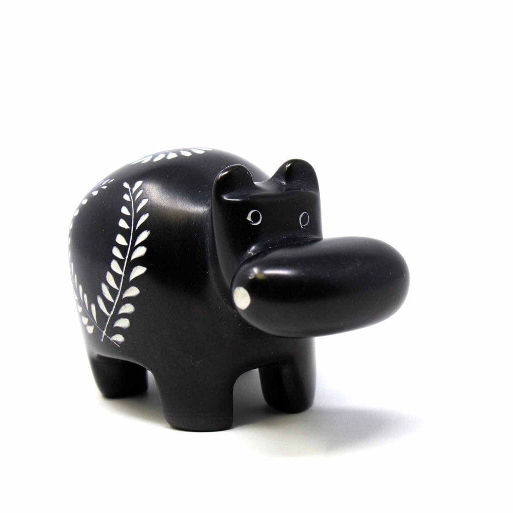 Soapstone Hippo - Large - Black