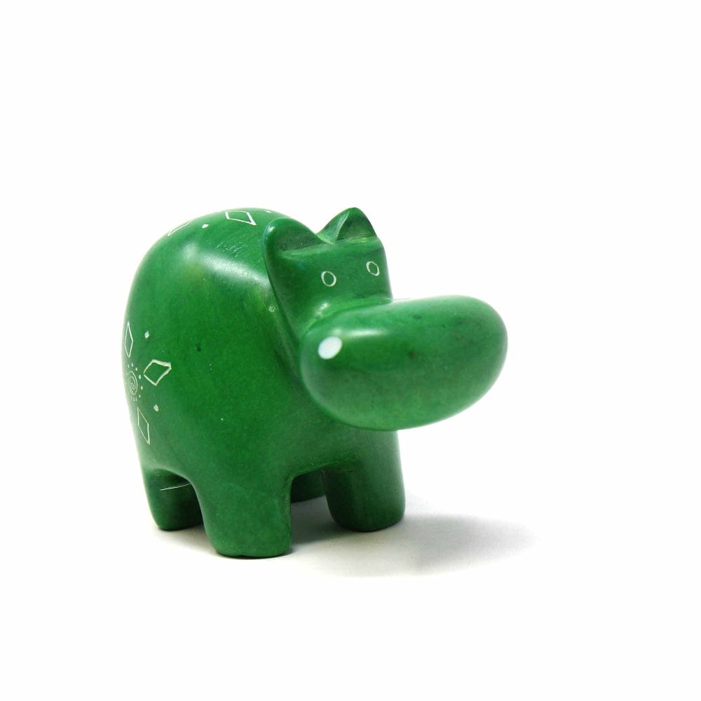 Soapstone Hippo - Large - Green