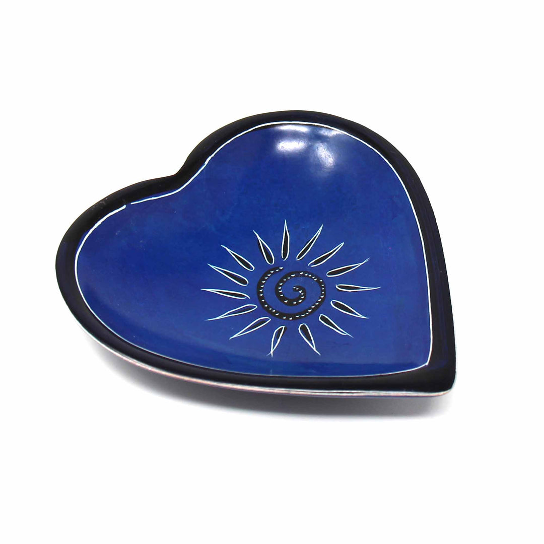 Soapstone Heart Bowl - Medium - Dark Blue