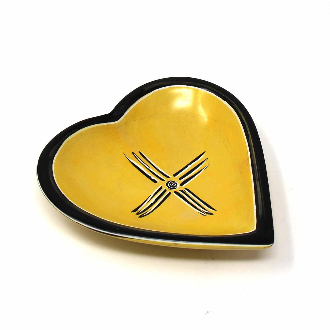 Soapstone Heart Bowl - Medium - Yellow