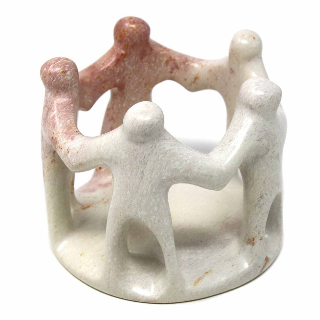 Soapstone Sculpture - Circle of Friends - Natural Stone
