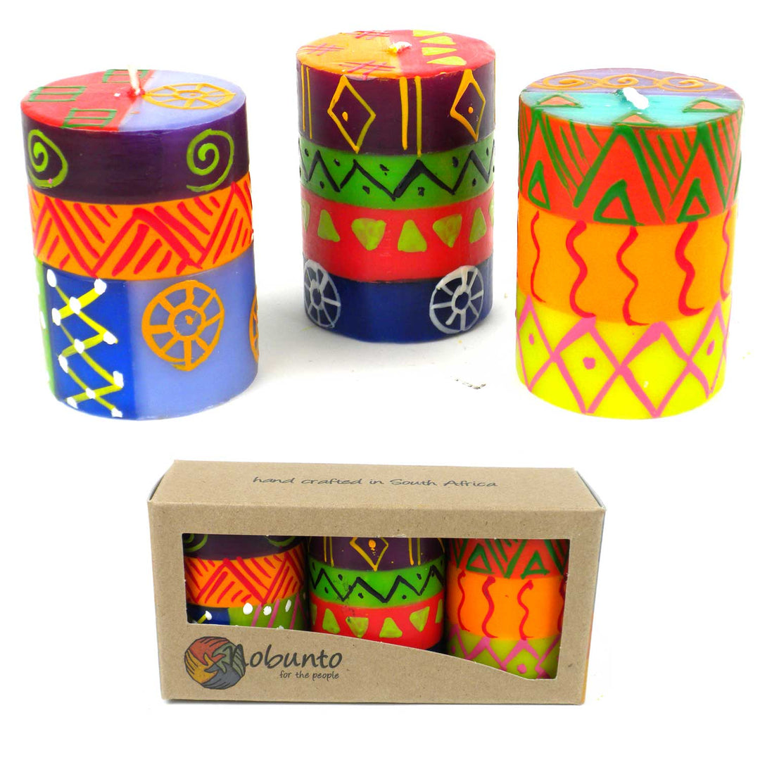 Handpainted Votive Candles - Shahida Design - Set of 3