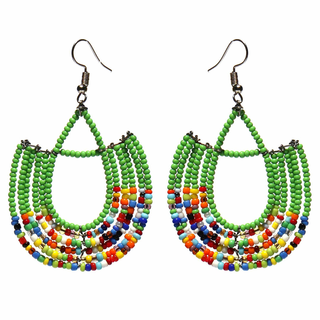 Maasai Bead Basket Dangle Earrings