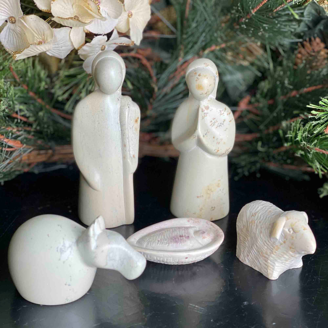 Soapstone Holy Family Nativity - 5-Piece Set