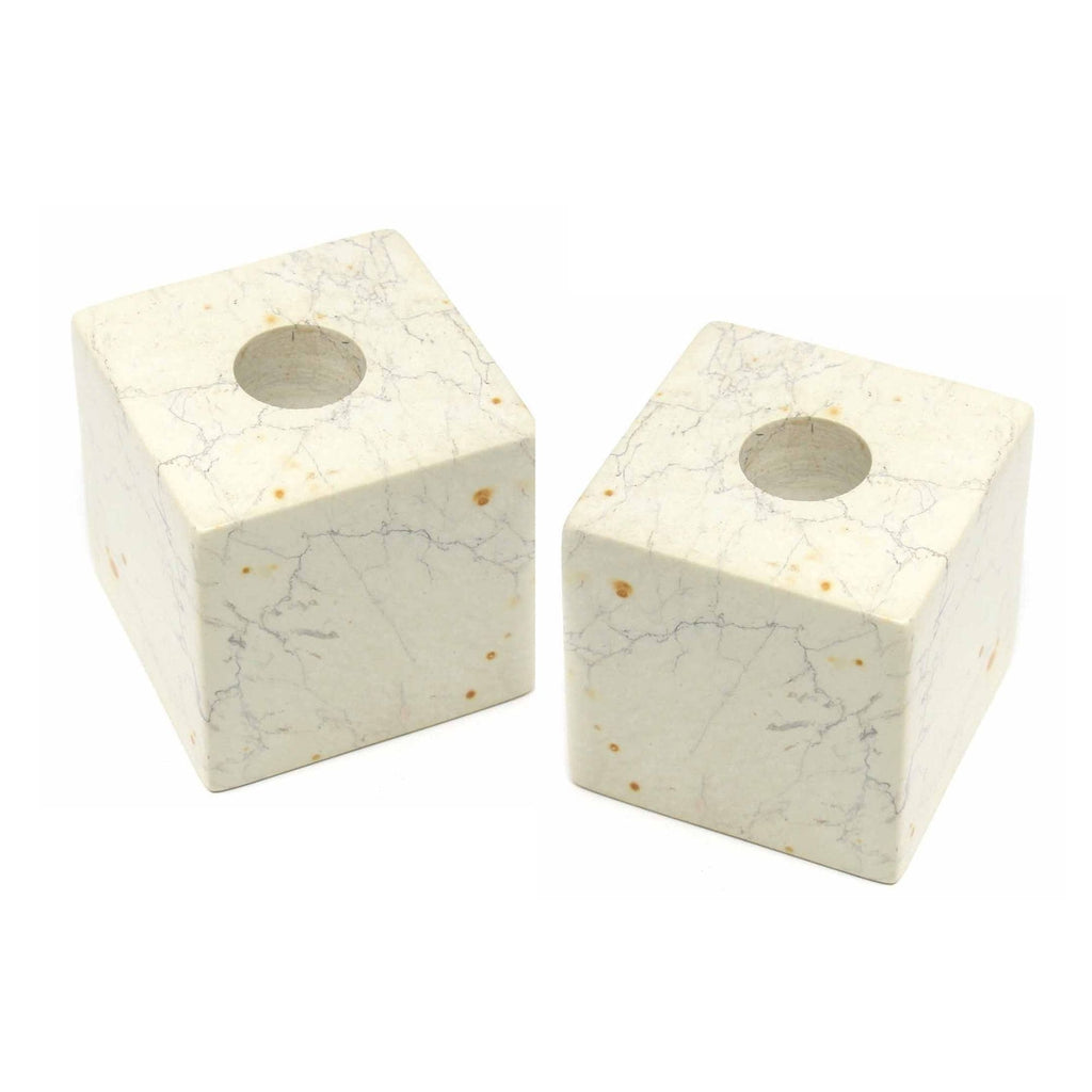Soapstone Cube Candle Holder - Set of 2
