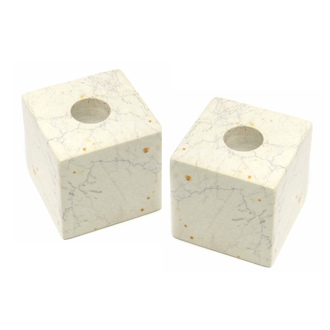 Soapstone Cube Candle Holder - Set of 2