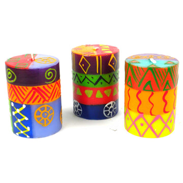 Hand Painted Candles - Three in Box - Shahida