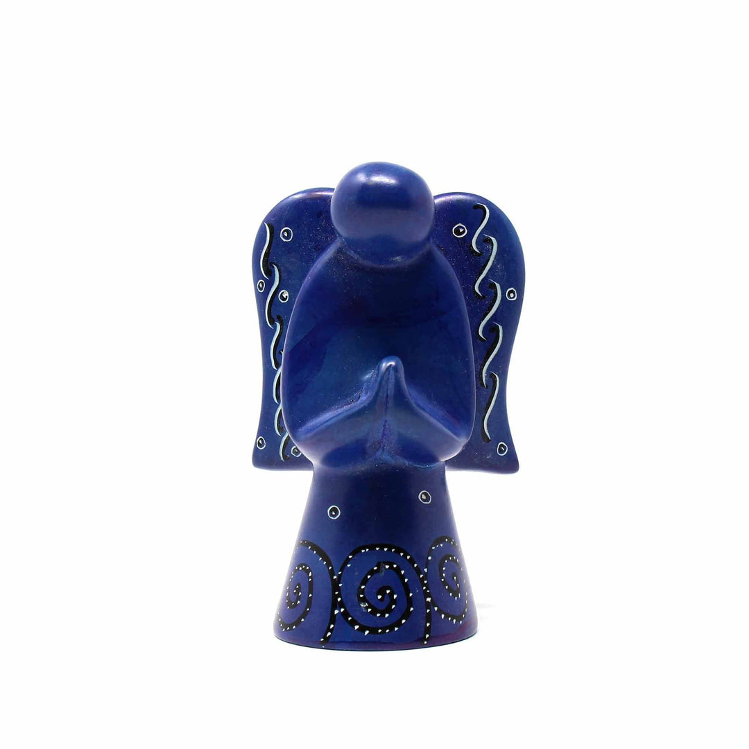 Soapstone Angel Sculpture - Blue