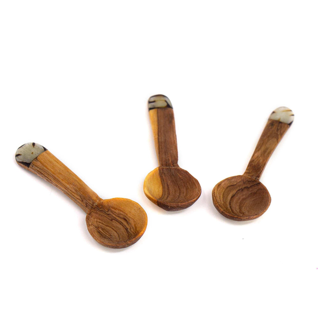 Petite Round Olive Wood Scoop - Set of 3