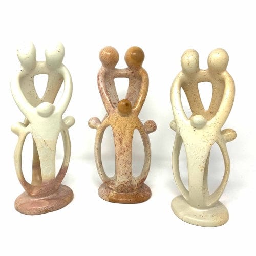 Natural Soapstone Family Sculpture