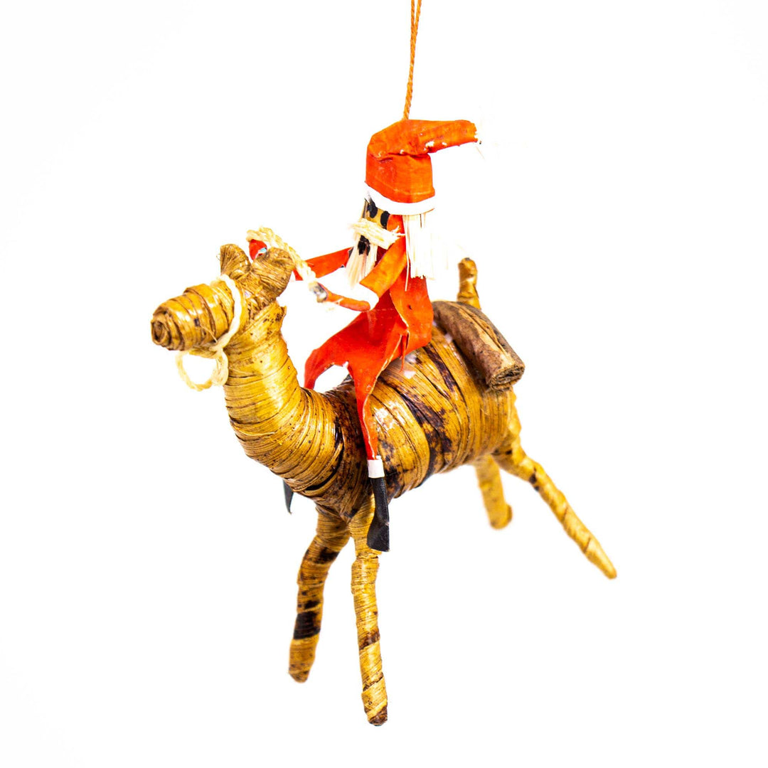 Banana Fiber Ornament - Santa on a Camel