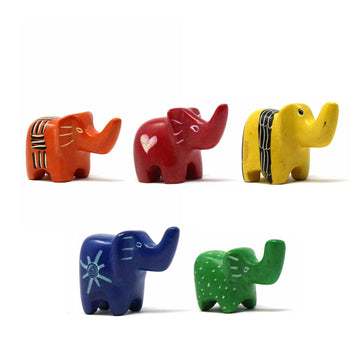 Soapstone Tiny Elephants - Assorted Pack of 5