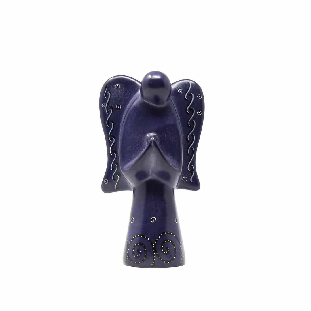 Soapstone Angel Sculpture - Dark Purple