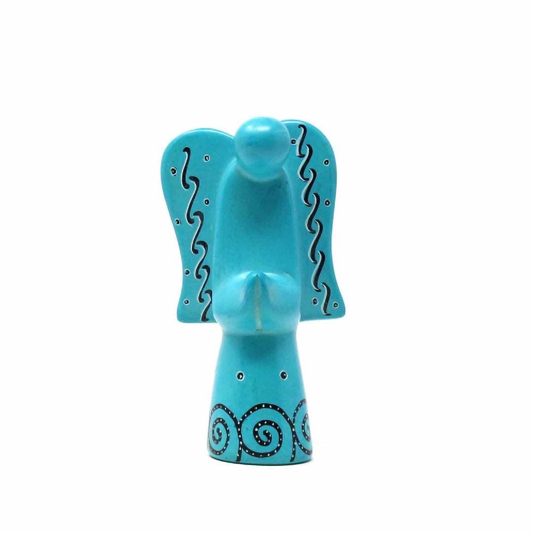 Soapstone Angel Sculpture - Turquoise