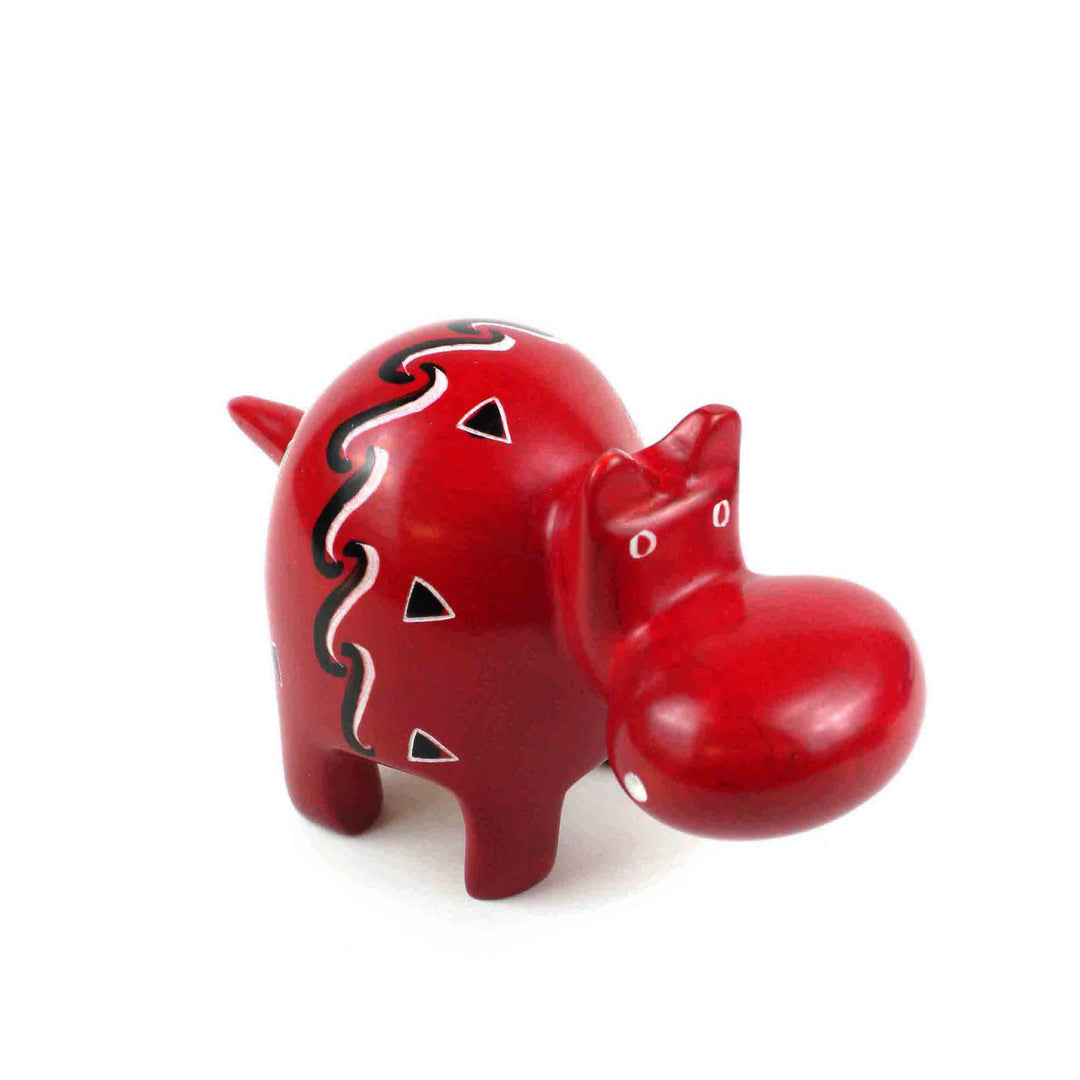 Soapstone Hippo - Large - Red