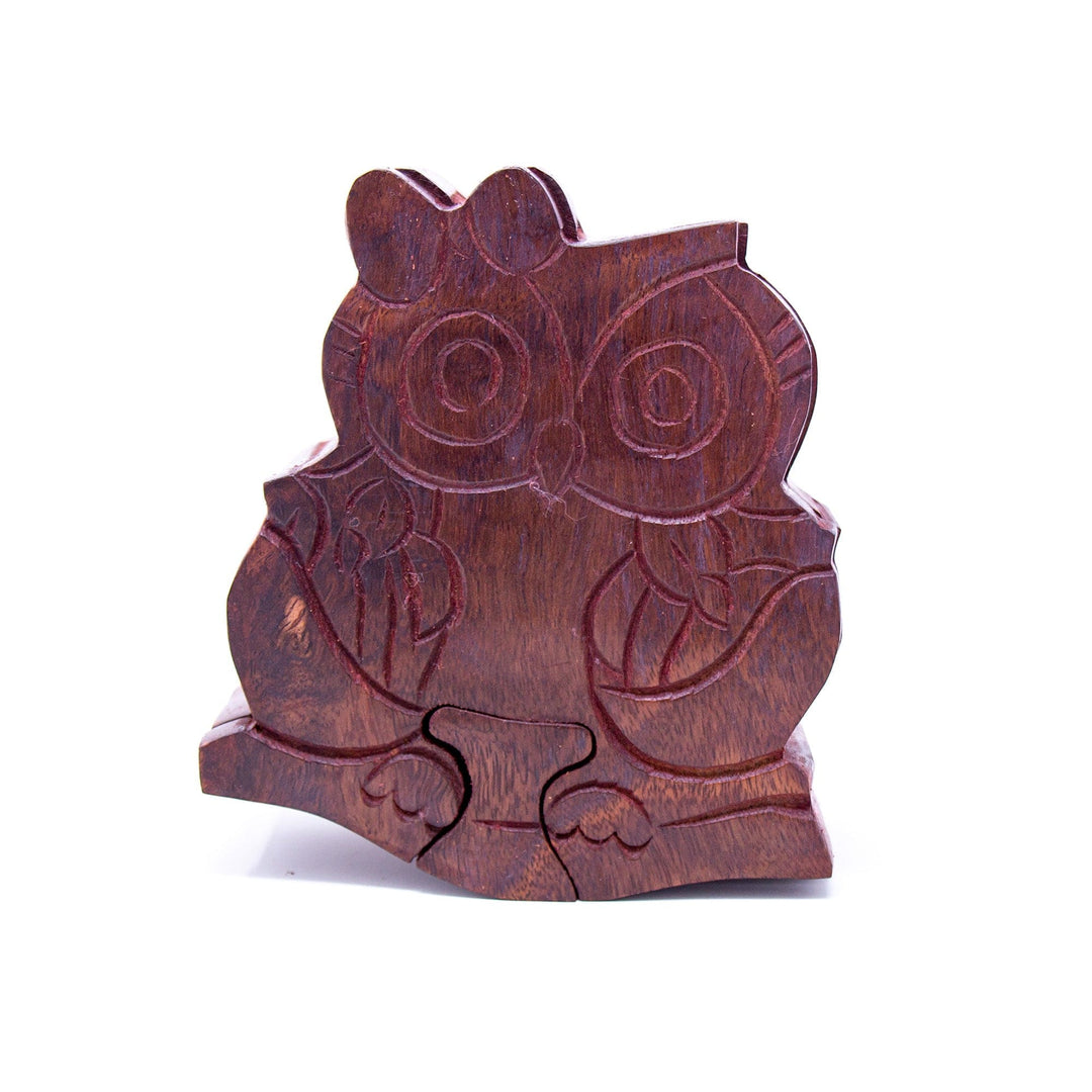 Mama Owl with Babies Sheesham Wood Puzzle Box