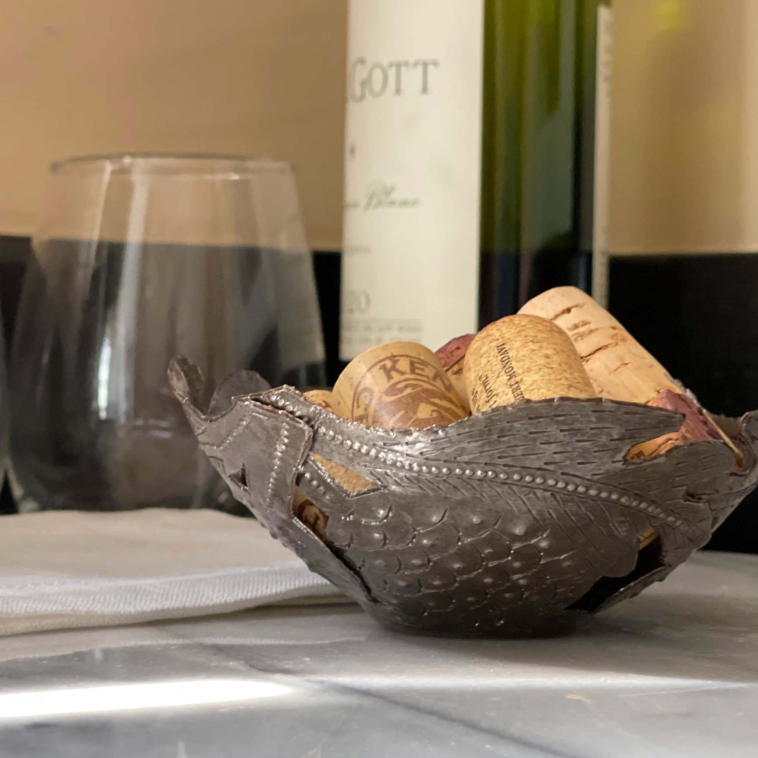 Decorative Drum Art Bowl - Vine