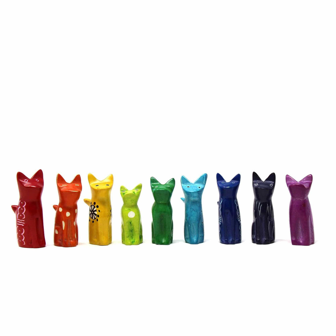 Soapstone Tiny Sitting Cats - Assorted Pack of 5