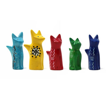 Soapstone Tiny Sitting Cats - Assorted Pack of 5