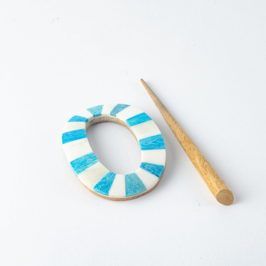 Bone Inlay Hair Pin - Turquoise