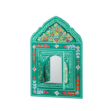 Handpainted Moroccan Mirror - Green