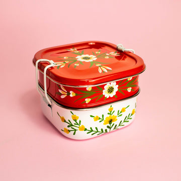 Stacked Tiffin - Red & White