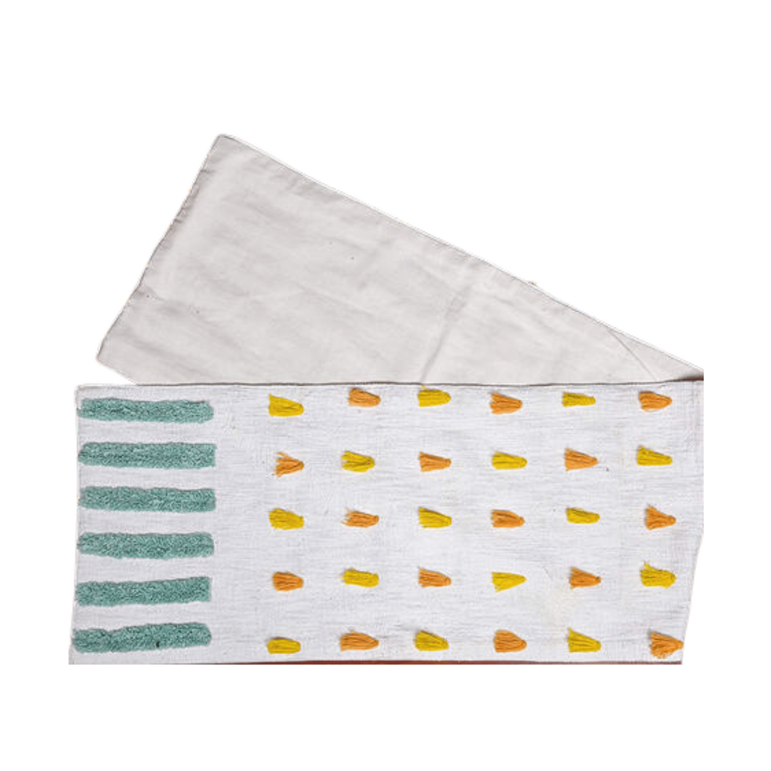 Woven Cotton Shaggy Table Runner