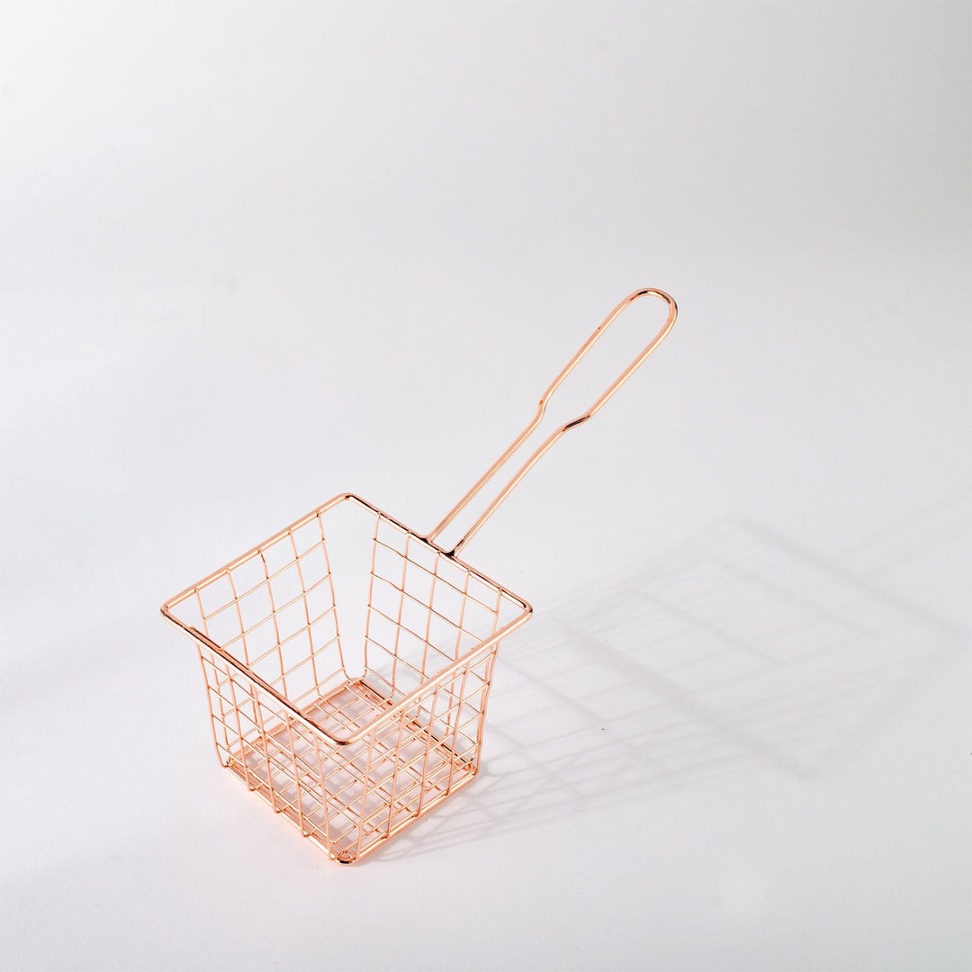 Rose Gold Fry Basket & Condiment Cup Set