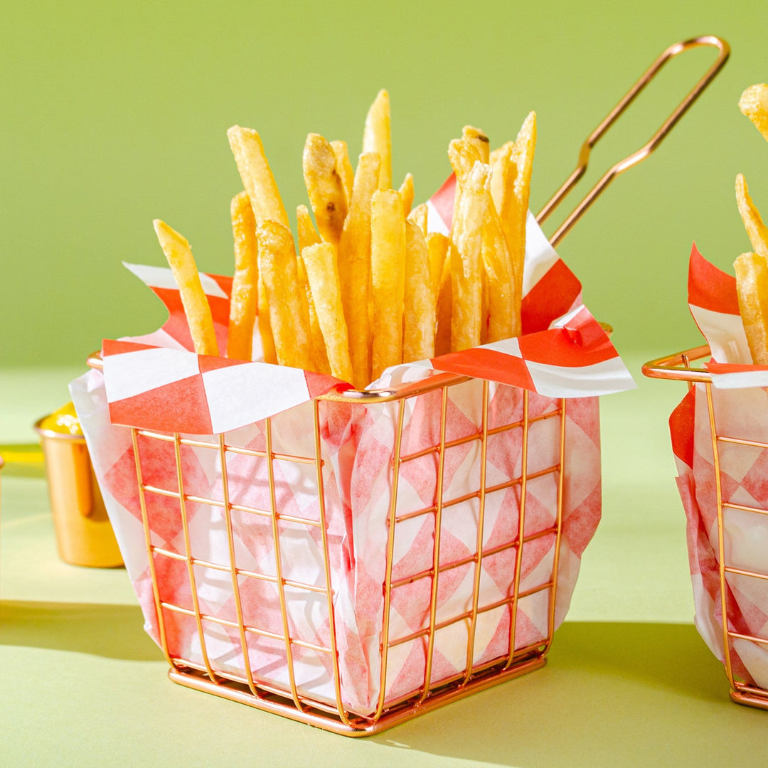 Rose Gold Fry Basket & Condiment Cup Set