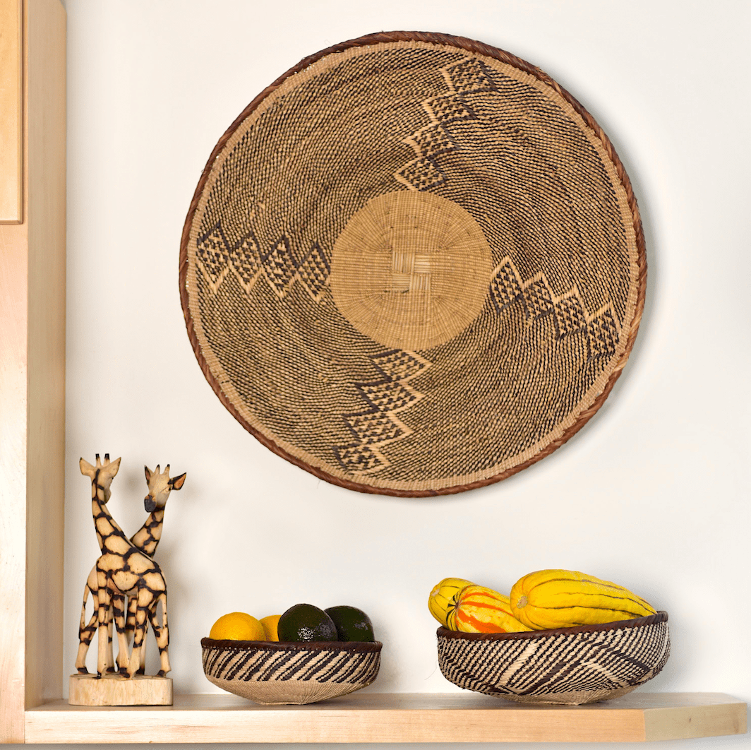 Woven Tonga Basket Wall Art - Assorted Set of 5