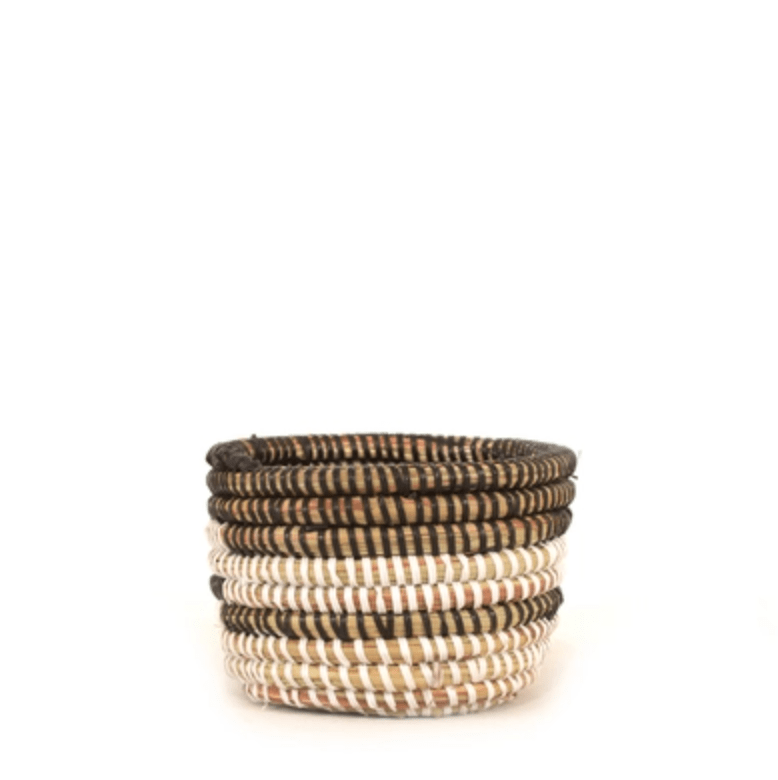 Senegalese Extra Small Basket - Black Stripe