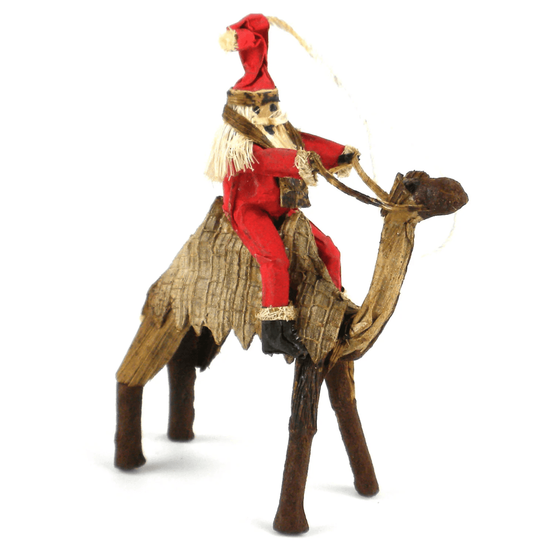 Banana Fiber Ornament - Santa on a Camel