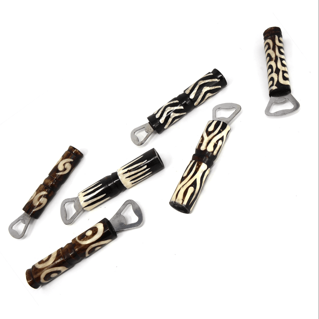 African Batik Bone Bottle Opener - Assorted