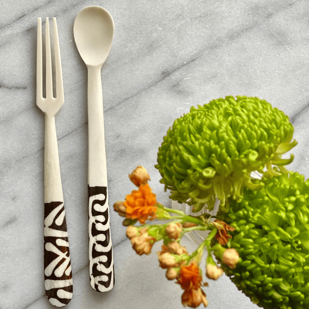 Long Batik Bone Fork - Set of 2