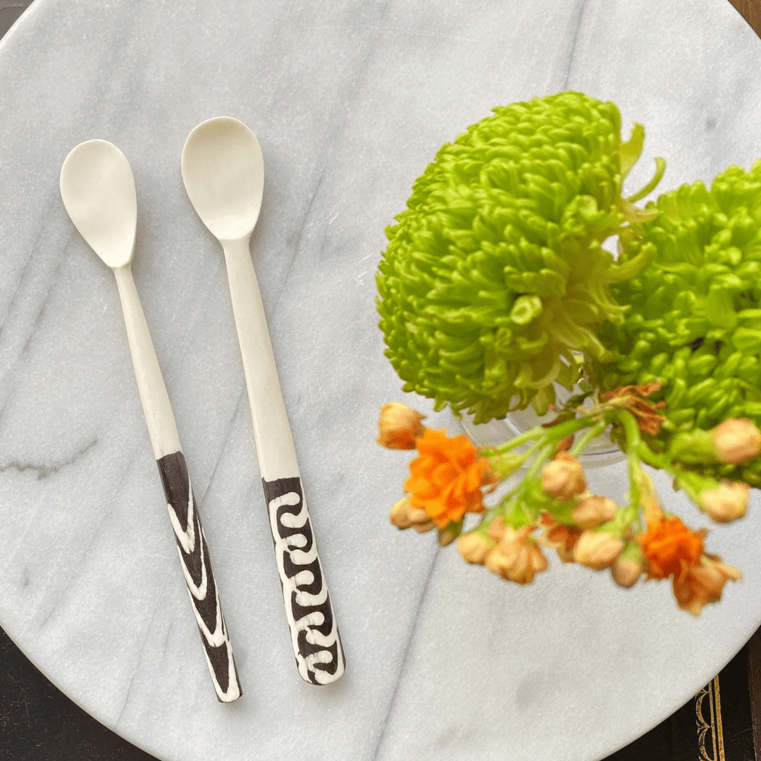 Long Batik Bone Spoon - Set of 2