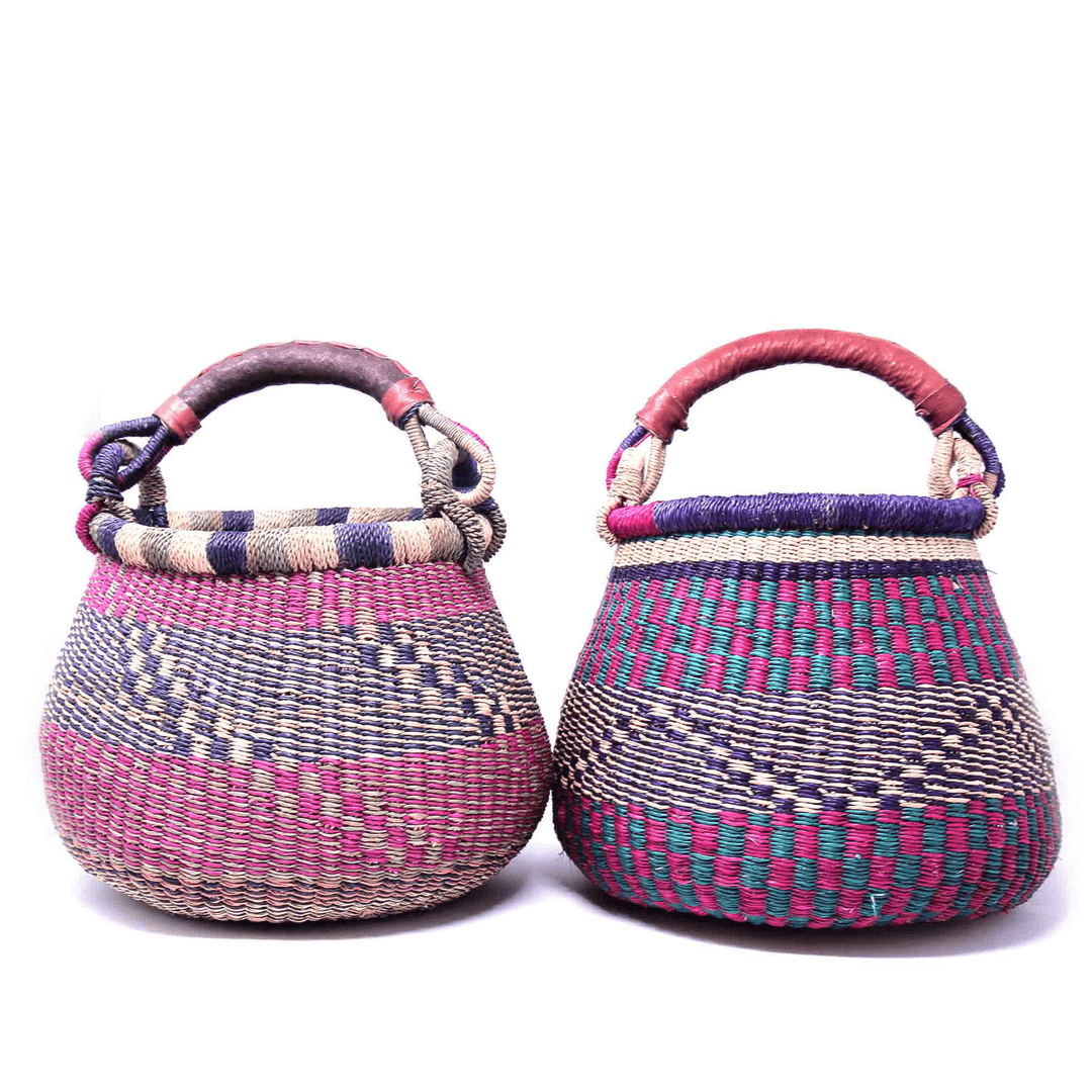 Small Bolga Pot Basket - Assorted