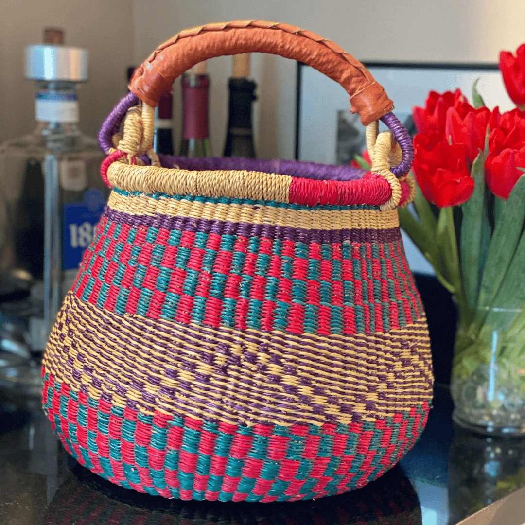 Small Bolga Pot Basket - Assorted