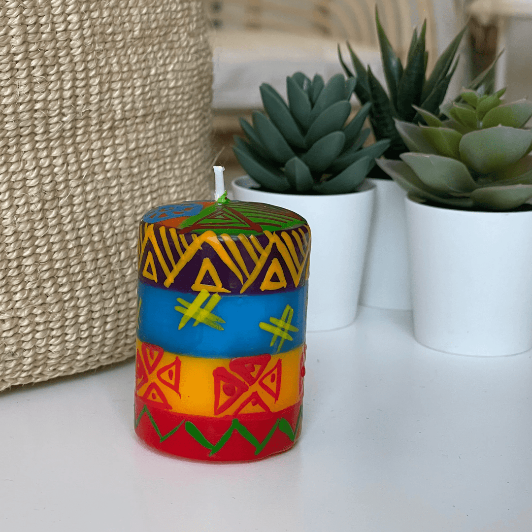 Handpainted Votive Candles - Shahida Design - Set of 3