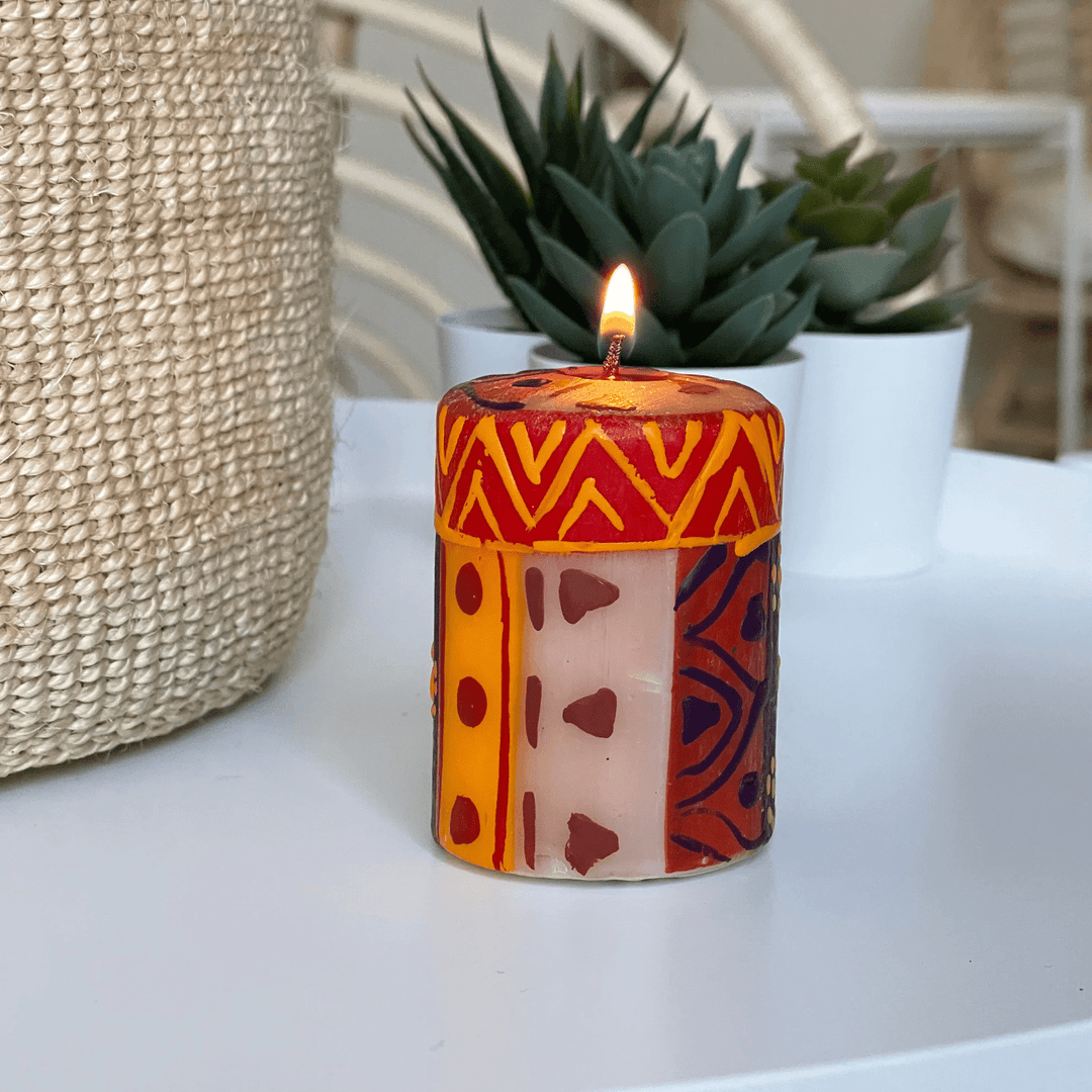 Handpainted Votive Candles - Indabuko Design - Set of 3