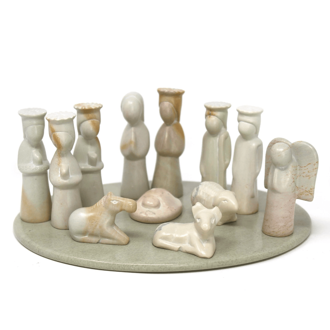Soapstone Nativity Sculpture - 13-Piece Set