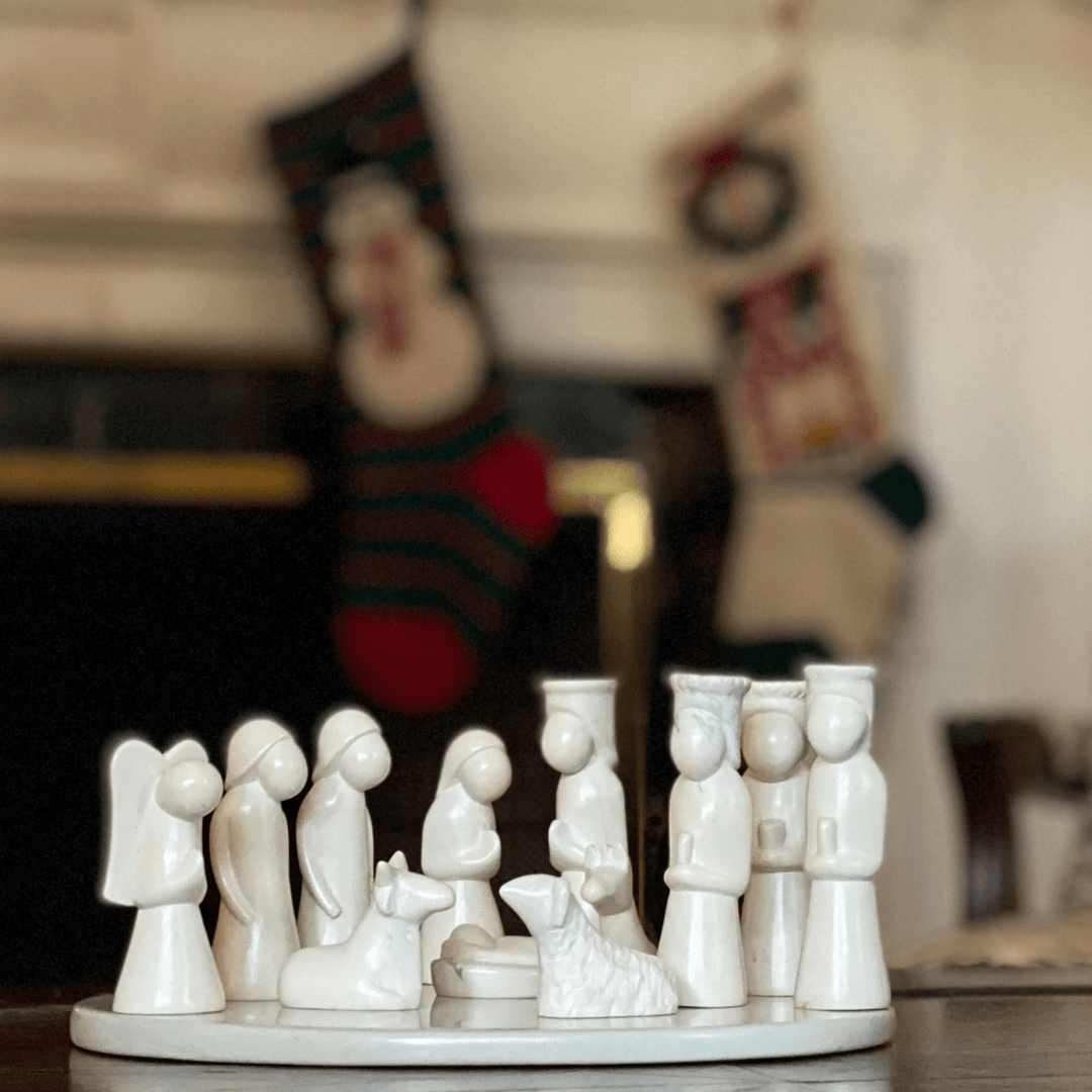 Soapstone Nativity Sculpture - 13-Piece Set