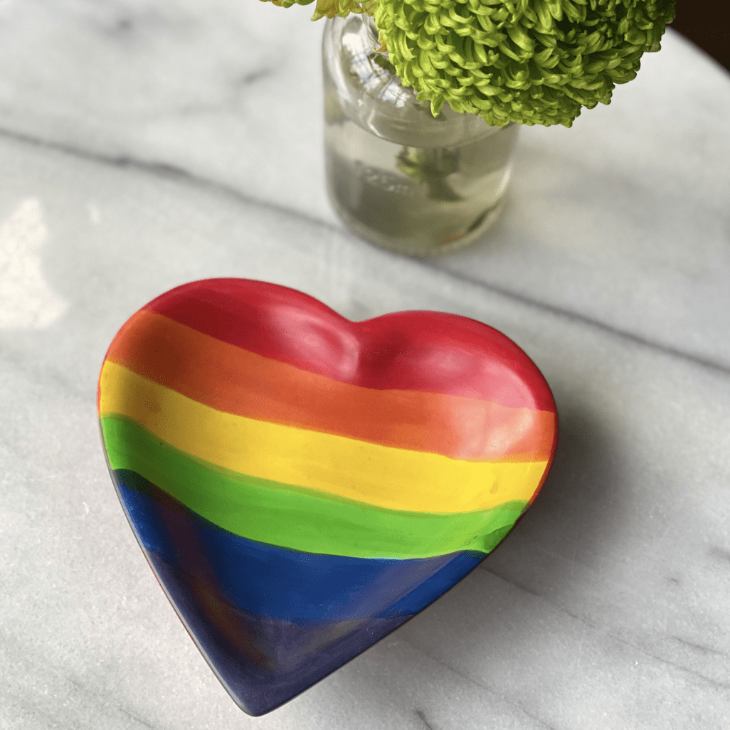Soapstone Heart Bowl - Medium - Rainbow