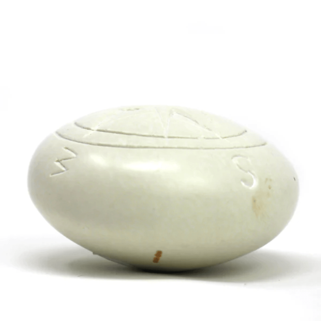 Soapstone Compass Sculpture/Paper Weight - Natural Stone