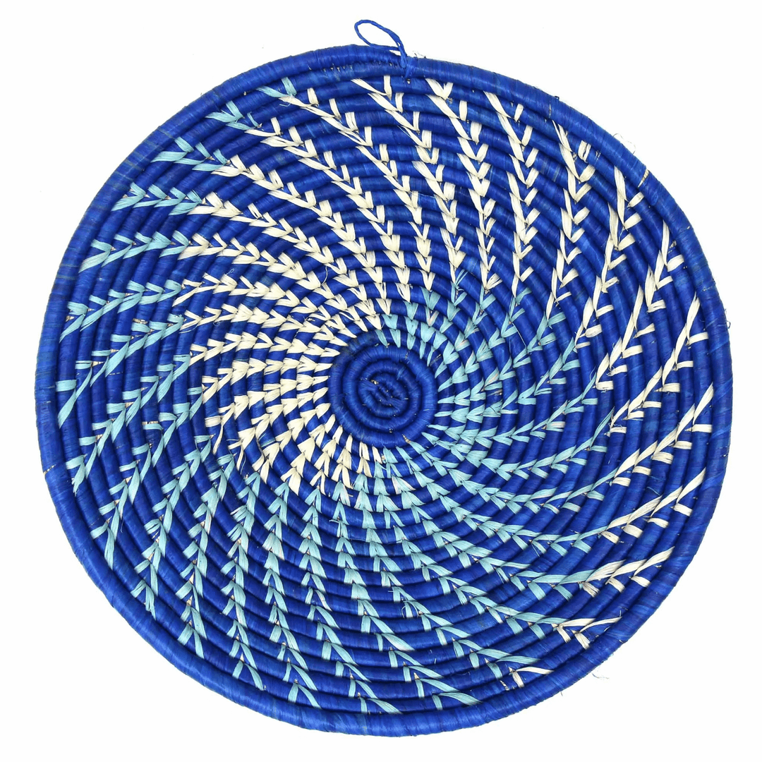 Woven Sisal Basket - Blue