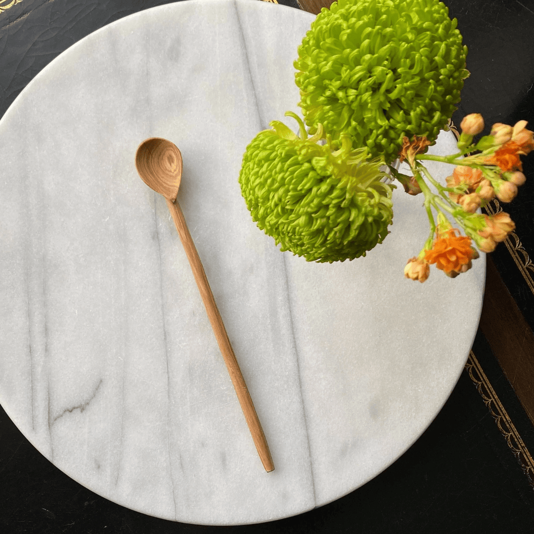 Olive Wood Long Appetizer Spoon - Set of 3