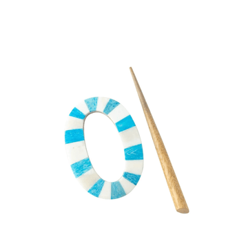 Mukhendu Hair Hoop & Pin - Teal Stripe